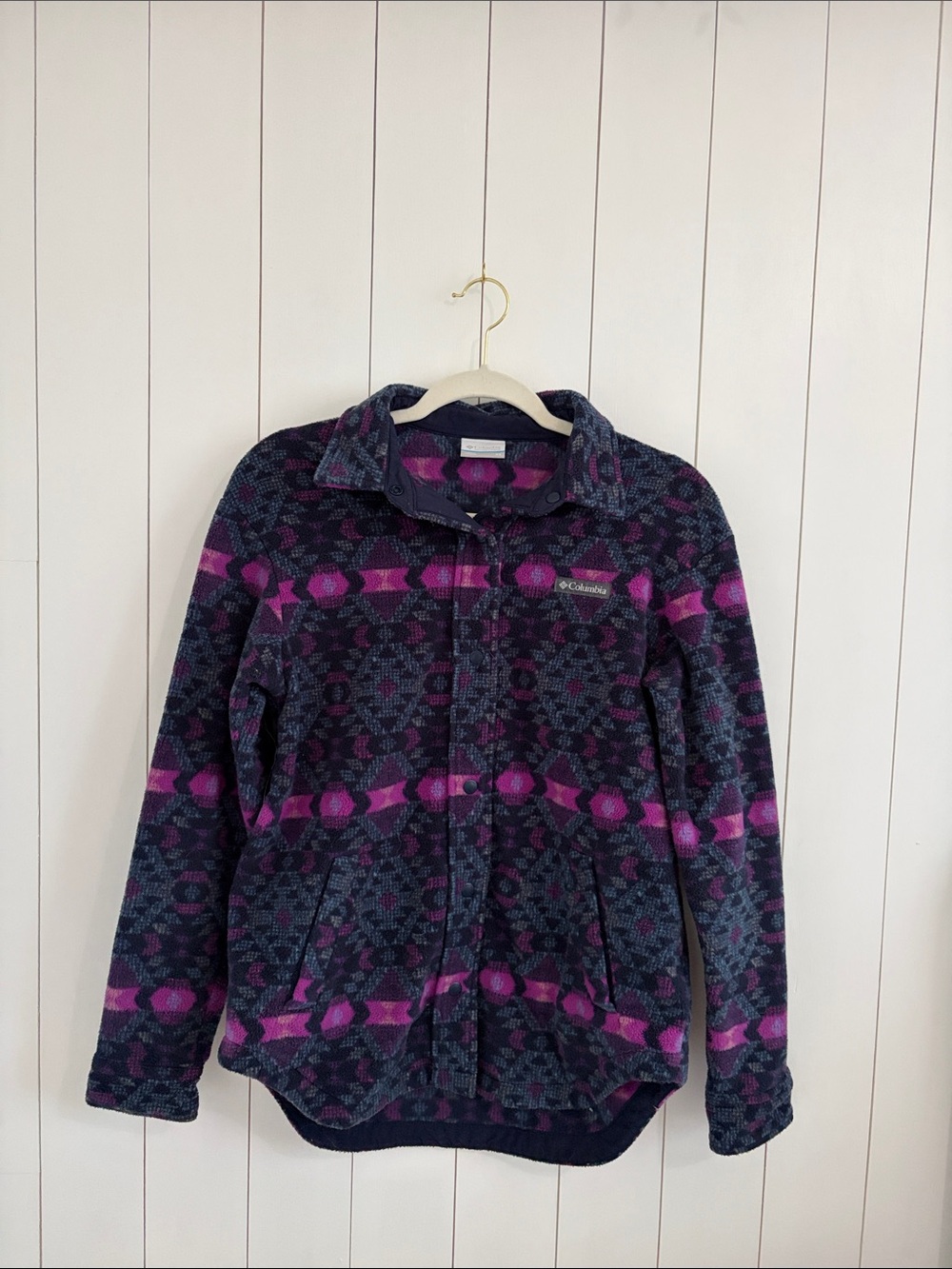 Columbia Purple Patterned Fleece Jacket